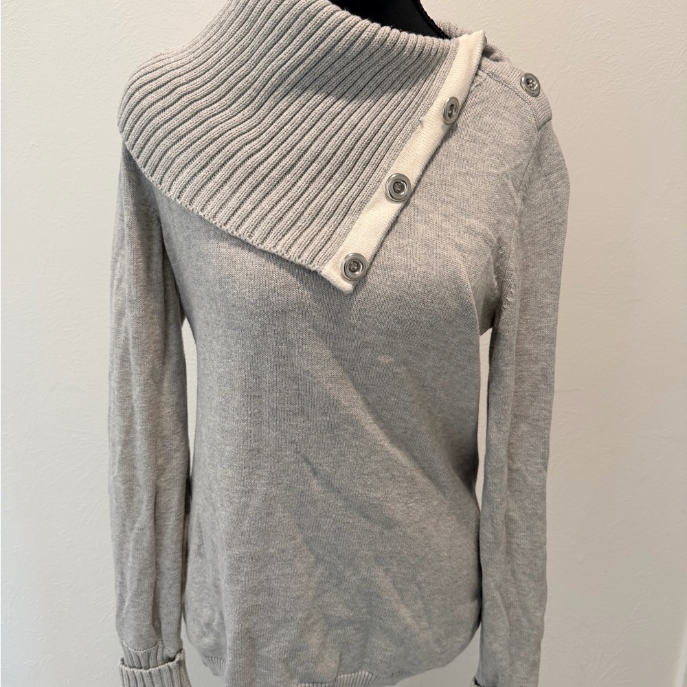 Banana Republic Light Gray Cowl Neck Sweater